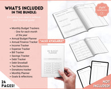 Load image into Gallery viewer, Editable Biweekly Budget Planner Template |  Printable Paycheck Tracker, Finance Planner, Zero Based Budget Binder | Mono
