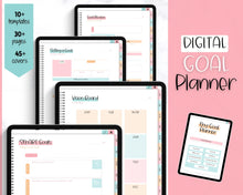 Load image into Gallery viewer, Digital GOAL Planner | GoodNotes Goals Tracker, SMART Goal Setting, Vision Board, UNDATED iPad Goal Journal | Colorful Sky
