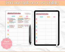 Load image into Gallery viewer, College Student Weekly Planner Schedule | Academic Class Organizer 2023 | Colorful Sky
