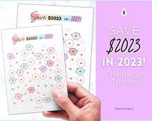 Load image into Gallery viewer, Save 2023 in 2023 Savings Tracker | 2k Savings Challenge Printable | Pastel Rainbow
