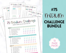 Load image into Gallery viewer, EDITABLE 75 MEDIUM Challenge Tracker | 75medium Printable Challenge, Fitness &amp; Health Planner | Medium
