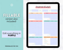 Load image into Gallery viewer, Editable Paycheck Budget Planner Template | Printable Paycheck Tracker, Finance Planner, Zero Based Budget Binder | Colorful Sky
