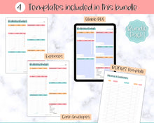 Load image into Gallery viewer, Editable Biweekly Budget Planner Template |  Printable Paycheck Tracker, Finance Planner, Zero Based Budget Binder | Colorful Sky
