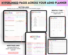 Load image into Gallery viewer, ADHD Digital Planner - Daily Planner for Neurodivergent Adults | Brain Dump Template, To Do List, Cleaning, Symptom Tracker for GoodNotes &amp; iPad | Pastel Rainbow
