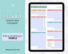 Load image into Gallery viewer, Editable Biweekly Budget Planner Template |  Printable Paycheck Tracker, Finance Planner, Zero Based Budget Binder | Colorful Sky
