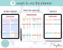 Load image into Gallery viewer, Editable Paycheck Budget Planner Template | Printable Paycheck Tracker, Finance Planner, Zero Based Budget Binder | Colorful Sky
