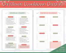 Load image into Gallery viewer, Christmas Countdown Checklist | Holiday Planner Xmas Printable Organizer
