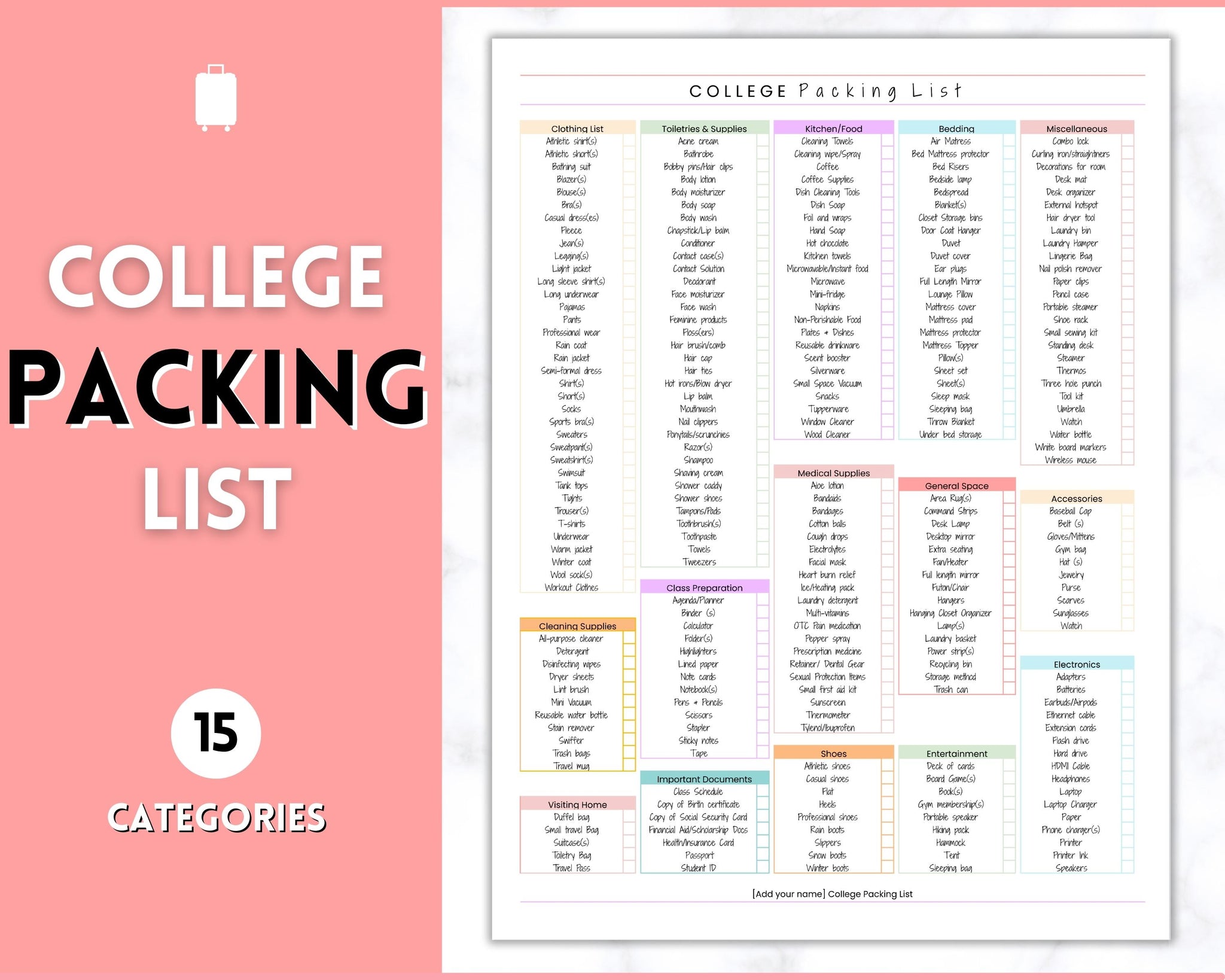 College Packing List for ADHD Students: School Supplies