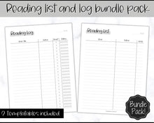 Load image into Gallery viewer, Reading Log Printable for Kids | Reading List, Summer Reading Challenge &amp; Book Tracker | Mono
