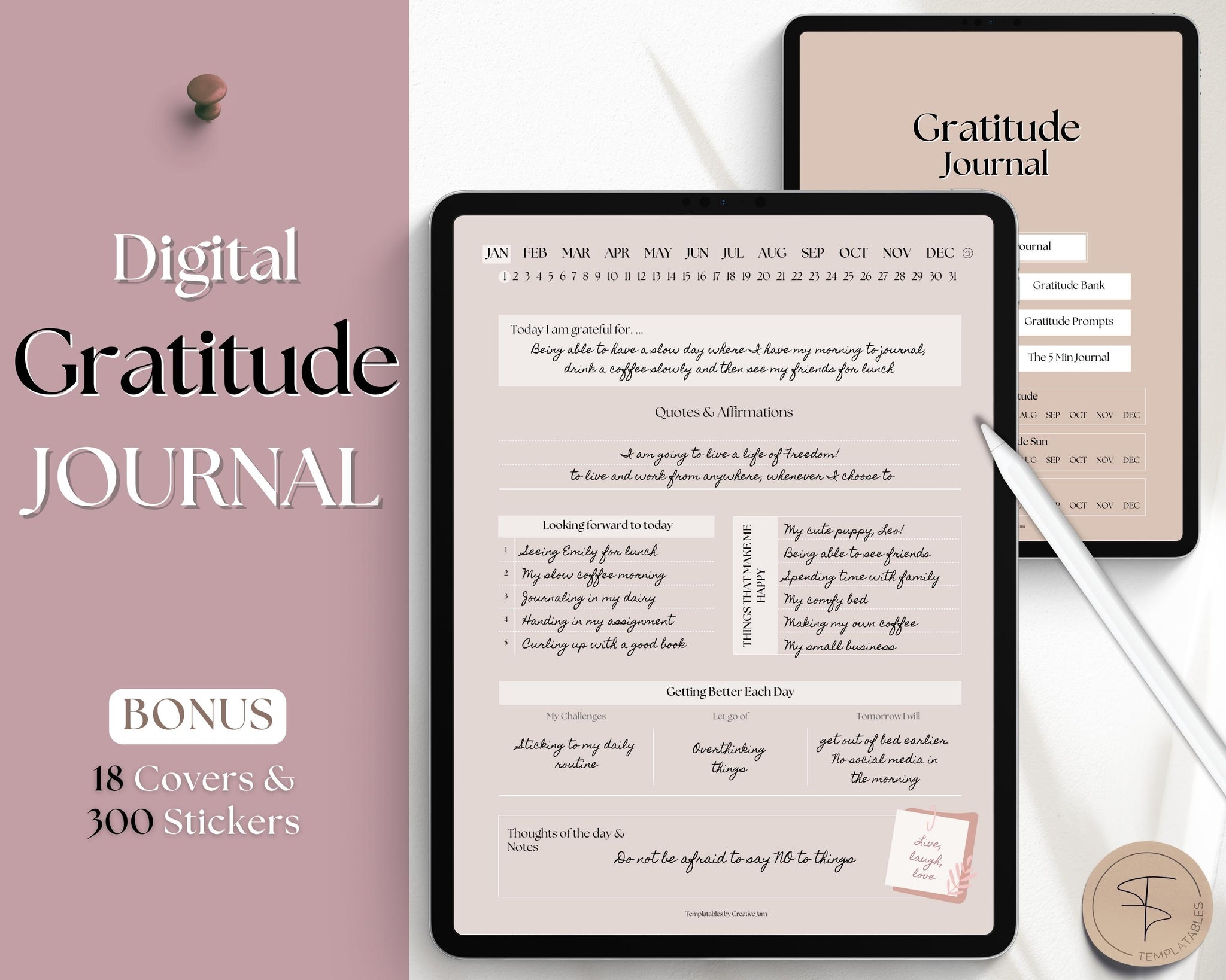 Digital Gratitude Journal for 2023 | GoodNotes Mindfullness Planner