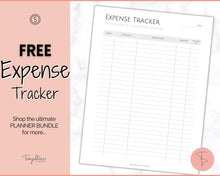 Load image into Gallery viewer, FREE - Expense Tracker Bundle | Income, Savings, Budget, Bill &amp; Spending Tracker for Personal Finance | Pink
