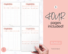 Load image into Gallery viewer, Sinking Funds Tracker BUNDLE | Printable Savings, Budget &amp; Finance Trackers | Pink Watercolor
