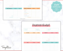 Load image into Gallery viewer, Editable Paycheck Budget Planner Template | Printable Paycheck Tracker, Finance Planner, Zero Based Budget Binder | Colorful Sky
