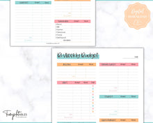 Load image into Gallery viewer, Editable Biweekly Budget Planner Template |  Printable Paycheck Tracker, Finance Planner, Zero Based Budget Binder | Colorful Sky
