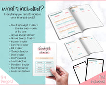 Load image into Gallery viewer, Editable Paycheck Budget Planner Template | Printable Paycheck Tracker, Finance Planner, Zero Based Budget Binder | Colorful Sky
