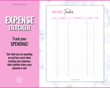 Load image into Gallery viewer, Savings Tracker BUNDLE | Income, Expenses, Savings &amp; Bill Tracker Printables, Personal Finance Planner Binder | Brit Pink
