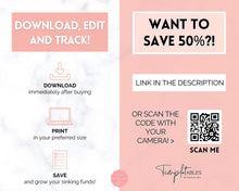 Load image into Gallery viewer, Sinking Funds Tracker BUNDLE | Printable Savings, Budget &amp; Finance Trackers | Pink Watercolor
