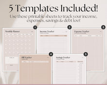 Load image into Gallery viewer, Savings Tracker BUNDLE | Income, Expenses, Savings &amp; Bill Tracker Printables, Personal Finance Planner Binder | Lux
