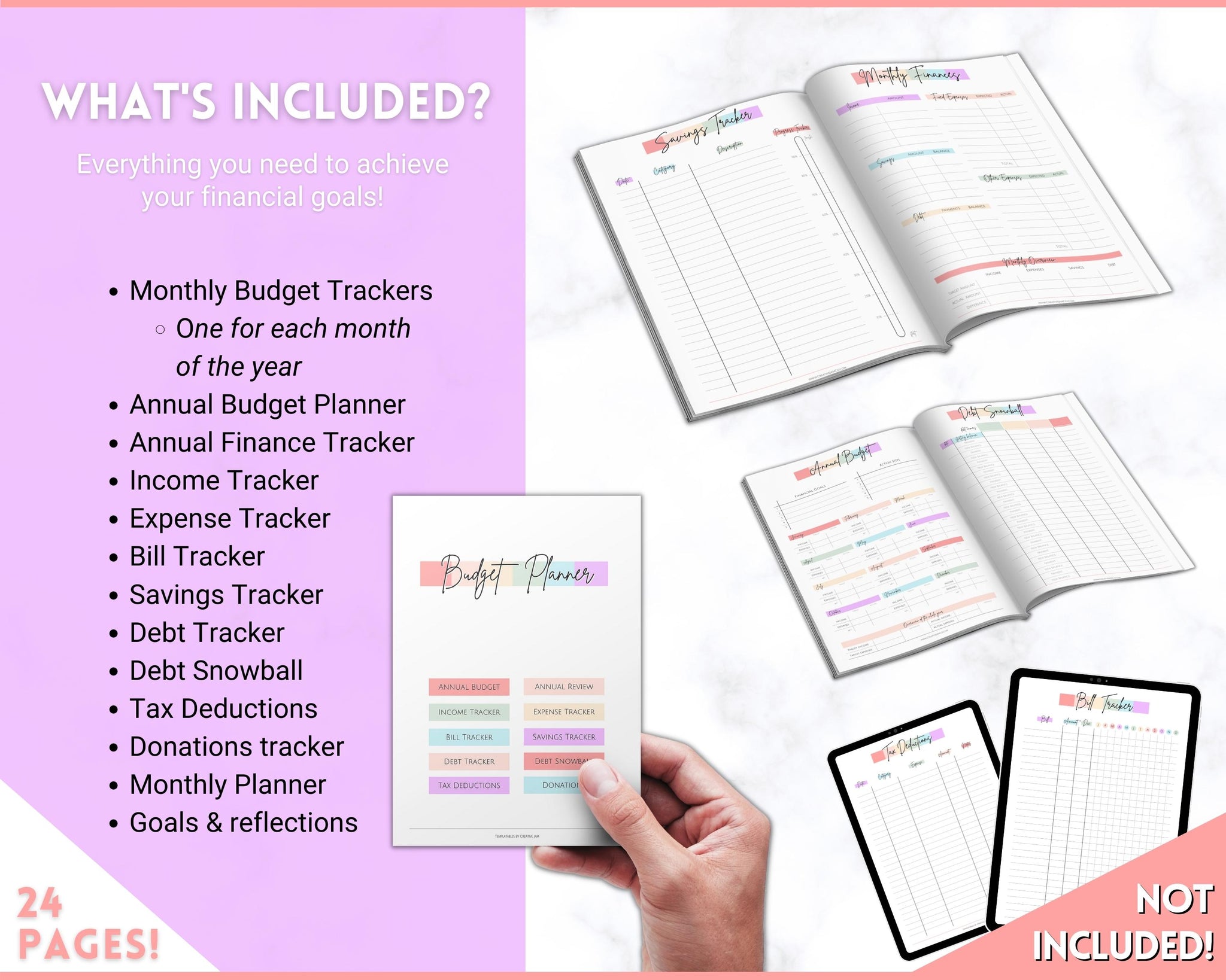 PERSONAL Bill Tracker Printable Budget Planner Monthly Bill 