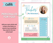 Load image into Gallery viewer, Meet the Teacher Template | Editable Introduction letter for Teachers | Blue
