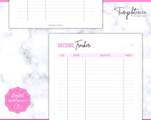 Load image into Gallery viewer, Savings Tracker BUNDLE | Income, Expenses, Savings &amp; Bill Tracker Printables, Personal Finance Planner Binder | Brit Pink
