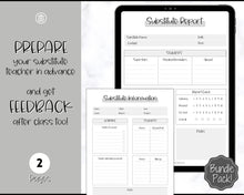 Load image into Gallery viewer, Substitute Teacher Note Template | Printable While You Were Out Substitute Teacher Binder | Mono
