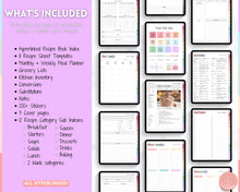 Load image into Gallery viewer, Digital Recipe Book for GoodNotes | Digital Recipe Template, Meal Planner, Cookbook Template for the iPad | Pastel Rainbow
