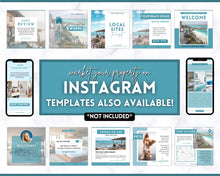 Load image into Gallery viewer, Airbnb Trifold Welcome Book Template | Editable Canva Welcome Guide for Vacation Rentals | Blue
