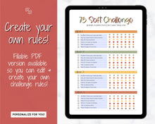 Load image into Gallery viewer, EDITABLE 75 SOFT Challenge Tracker | 75soft Printable Challenge, Fitness &amp; Health Planner | Fall
