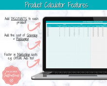 Load image into Gallery viewer, Etsy Fee and Profit Calculator | Pricing Spreadsheet for Small Business &amp; Etsy Sellers | Teal
