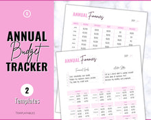 Load image into Gallery viewer, Annual Budget Tracker | Bill, Expenses, Income &amp; Savings Tracker | Brit Pink
