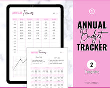 Load image into Gallery viewer, Annual Budget Tracker | Bill, Expenses, Income &amp; Savings Tracker | Brit Pink
