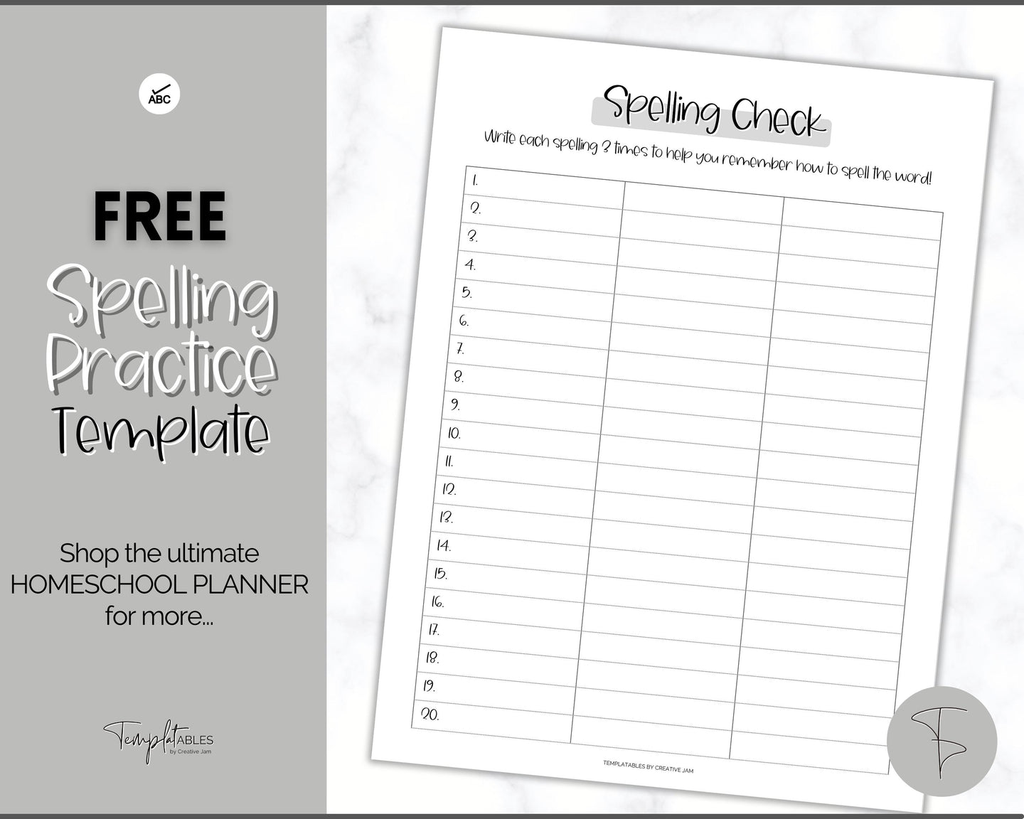 FREE - Spelling Practice, Printable Spelling Words Sheet, Sight Word Practice, 1st Grade, Worksheet, Test, Homeschool Teacher | Mono