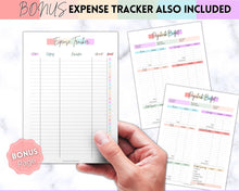 Load image into Gallery viewer, Editable Paycheck Budget Planner Template | Printable Paycheck Tracker, Finance Planner, Zero Based Budget Binder | Pastel Rainbow
