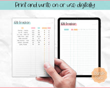 Load image into Gallery viewer, Bill Payment Tracker Printable | Monthly Bill Organizer, Checklist &amp; Calendar | Colorful Sky
