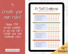 Load image into Gallery viewer, EDITABLE 75 SOFT Challenge Tracker | 75soft Printable Challenge, Fitness &amp; Health Planner | Fall
