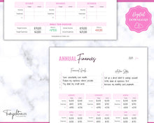 Load image into Gallery viewer, Annual Budget Tracker | Bill, Expenses, Income &amp; Savings Tracker | Brit Pink
