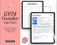 Load image into Gallery viewer, Digital Reading Journal for GoodNotes | Digital Book Journal for Book Lovers | iPad Book Tracker, Book Review &amp; Book Planner | Sky Mono
