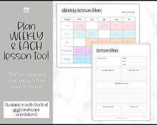 Load image into Gallery viewer, Weekly Lesson Plan Template Printable | Teacher Lesson Plan, Editable Digital Lesson Planner | Mono
