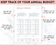 Load image into Gallery viewer, Annual Budget Tracker | Bill, Expenses, Income &amp; Savings Tracker | Pink

