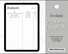 Load image into Gallery viewer, FREE - Reading Log Printable for Kids | Reading List, Summer Reading Challenge, Reading Journal &amp; Book Tracker | Mono
