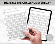 Load image into Gallery viewer, 5k Envelope Challenge, 5000 Savings Tracker Printable, 100 Envelopes Save, Budget Cash Envelope, 100 day challenge, Money Saving Finance | Mono
