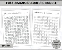 Load image into Gallery viewer, 5k Envelope Challenge, 5000 Savings Tracker Printable, 100 Envelopes Save, Budget Cash Envelope, 100 day challenge, Money Saving Finance | Mono
