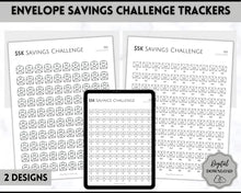 Load image into Gallery viewer, 5k Envelope Challenge, 5000 Savings Tracker Printable, 100 Envelopes Save, Budget Cash Envelope, 100 day challenge, Money Saving Finance | Mono
