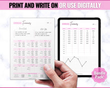 Load image into Gallery viewer, Annual Budget Tracker | Bill, Expenses, Income &amp; Savings Tracker | Brit Pink
