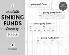 Load image into Gallery viewer, Sinking Funds Tracker BUNDLE | Printable Savings, Budget &amp; Finance Trackers | Mono Swash
