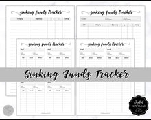 Load image into Gallery viewer, Sinking Funds Tracker BUNDLE | Printable Savings, Budget &amp; Finance Trackers | Mono Swash
