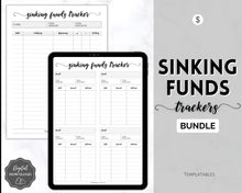 Load image into Gallery viewer, Sinking Funds Tracker BUNDLE | Printable Savings, Budget &amp; Finance Trackers | Mono Swash
