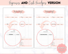 Load image into Gallery viewer, Editable Paycheck Budget Planner Template | Printable Paycheck Tracker, Finance Planner, Zero Based Budget Binder | Pink Watercolor
