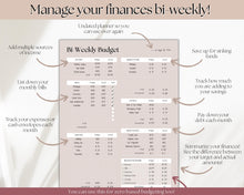 Load image into Gallery viewer, Editable Biweekly Budget Planner Template |  Printable Paycheck Tracker, Finance Planner, Zero Based Budget Binder | Lux
